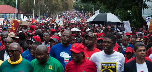 Protest march demanding President Zuma step down.